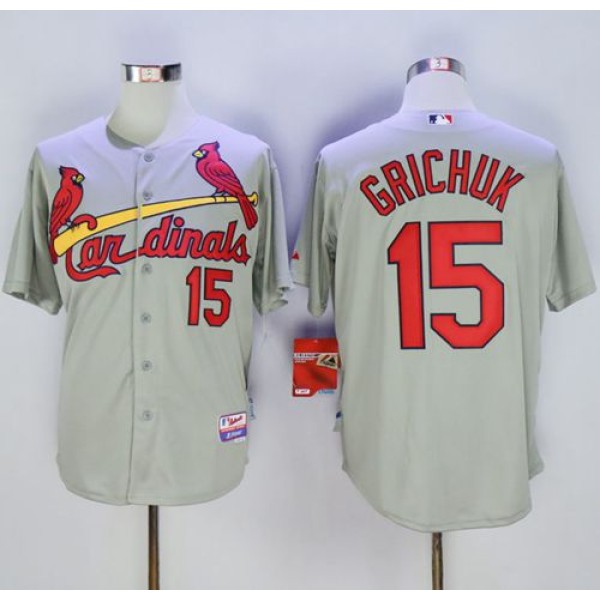 Cardinals #15 Randal Grichuk Grey Cool Base Stitched Jersey