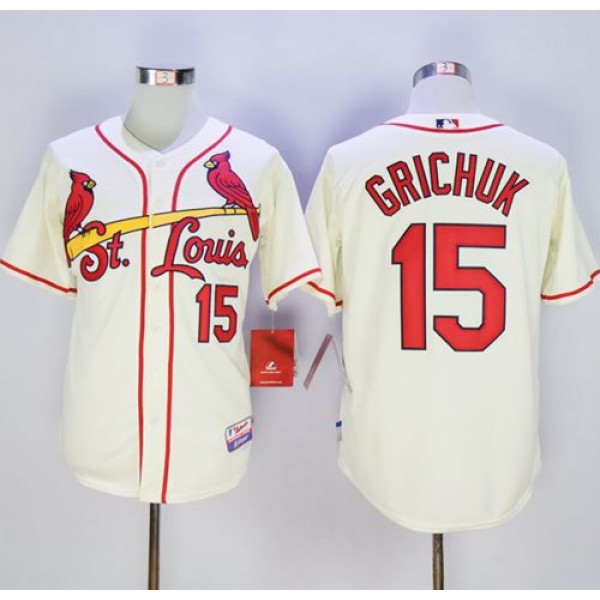 Cardinals #15 Randal Grichuk Cream Cool Base Stitched Jersey
