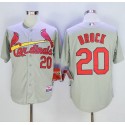 Cardinals #20 Lou Brock Grey Cool Base Stitched Jersey