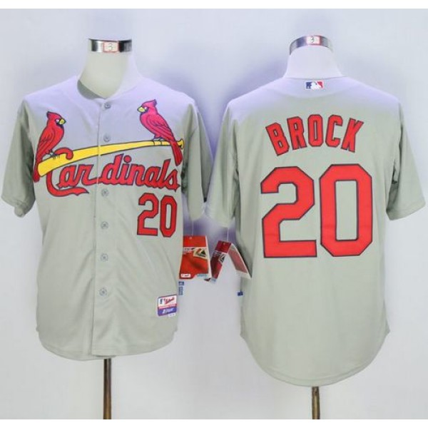 Cardinals #20 Lou Brock Grey Cool Base Stitched Jersey