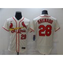 St. Louis Cardinals White #28 Nolan Arenado Cream Flex Base Stitched Jersey