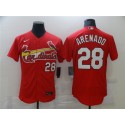 St. Louis Cardinals White #28 Nolan Arenado Red Flex Base Stitched Jersey
