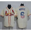 Cardinals #6 Stan Musial Cream USA Flag Fashion Stitched Jersey