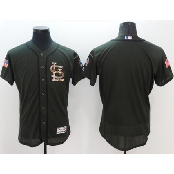 Cardinals Blank Green Flexbase Authentic Collection Salute To Service Stitched Jersey