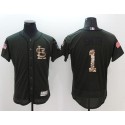 Cardinals #1 Ozzie Smith Green Flexbase Authentic Collection Salute To Service Stitched Jersey