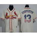 Cardinals #13 Matt Carpenter Cream USA Flag Fashion Stitched Jersey