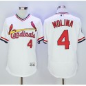 Cardinals #4 Yadier Molina White Flexbase Authentic Collection Cooperstown Stitched Jersey