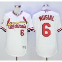 Cardinals #6 Stan Musial White Flexbase Authentic Collection Cooperstown Stitched Jersey