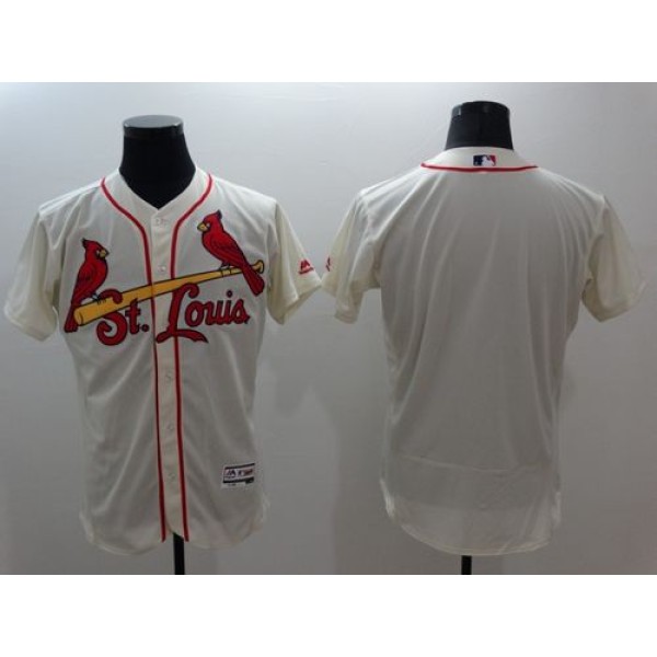 Cardinals Blank Cream Flexbase Authentic Collection Stitched Jersey