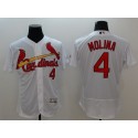 Cardinals #4 Yadier Molina White Flexbase Authentic Collection Stitched Jersey