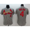 Cardinals #4 Yadier Molina Grey Flexbase Authentic Collection Stitched Jersey