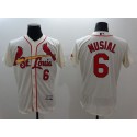 Cardinals #6 Stan Musial Cream Flexbase Authentic Collection Stitched Jersey