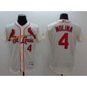 Cardinals #4 Yadier Molina Cream Flexbase Authentic Collection Stitched Jersey