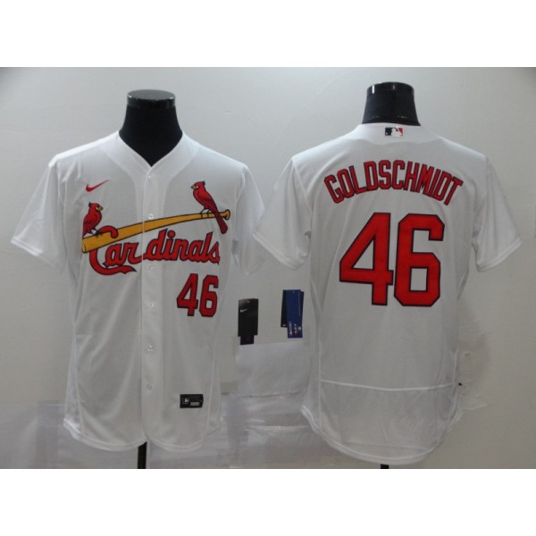 St. Louis Cardinals #46 Paul Goldschmidt White Flex Base Stitched Jersey