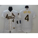 St. Louis Cardinals #4 Yadier Molina White Golden Flex Base Stitched Jersey