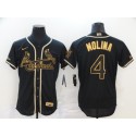 St. Louis Cardinals #4 Yadier Molina Black Golden Flex Base Stitched Jersey