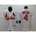 St. Louis Cardinals #4 Yadier Molina White Cool Base Stitched Jersey