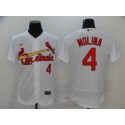St. Louis Cardinals #4 Yadier Molina White Flex Base Stitched Jersey
