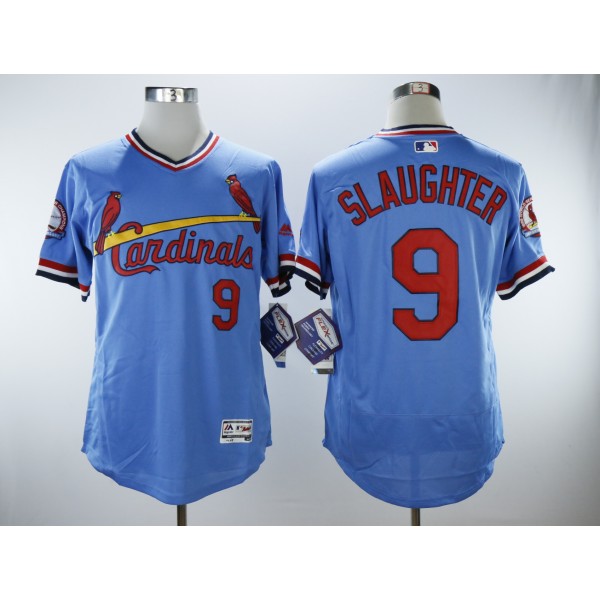 St.Louis Cardinals #9 Enos Slaughter Light Blue Cooperstown Collection Flexbase Stitched Jersey