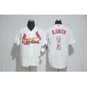 St.Louis Cardinals #1 Ozzie Smith White Team Logo Print Cool Base Stitched Jersey