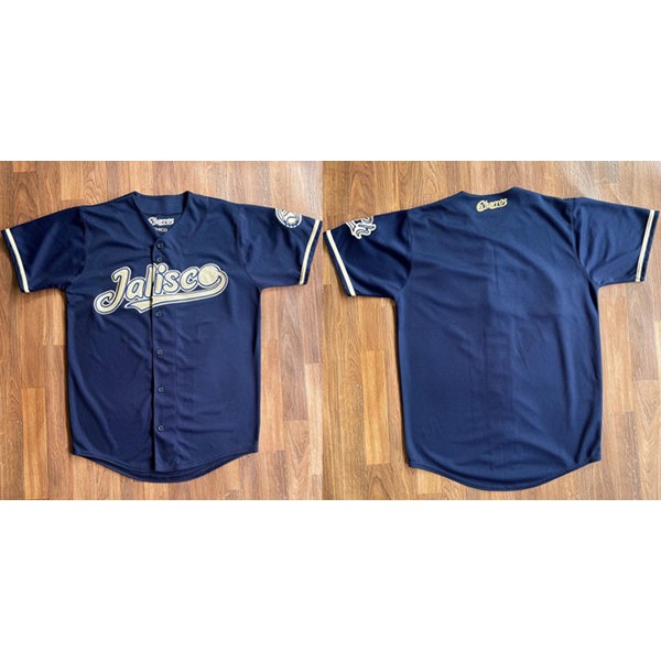 Charros De Jalisco Blank Navy Stitched Baseball Jersey