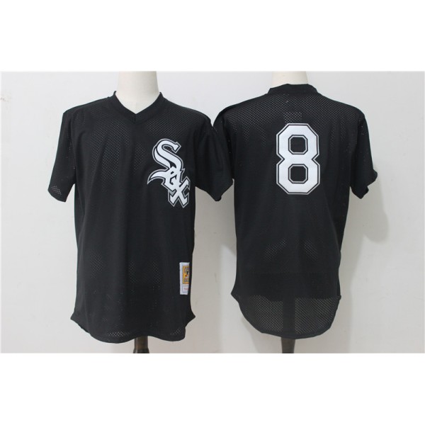 Chicago White Sox #8 Bo Jackson Mitchell Ness Black 1993 Authentic Cooperstown Collection Batting Practice Stitched Jersey