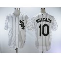 Chicago White Sox #10 Yoan Moncada White Cool Base Stitched Jersey