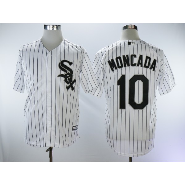 Chicago White Sox #10 Yoan Moncada White Cool Base Stitched Jersey