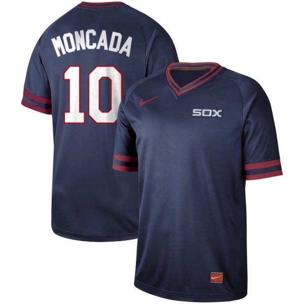 Chicago White Sox #10 Yoán Moncada Navy Cooperstown Collection Legend Stitched Jersey