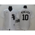 Chicago White Sox Blank #10 #10 Yoán Moncada White Cool Base Stitched Jersey