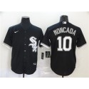 Chicago White Sox #10 Yoán Moncada Black Cool Base Stitched Jersey