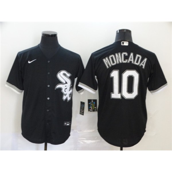 Chicago White Sox #10 Yoán Moncada Black Cool Base Stitched Jersey