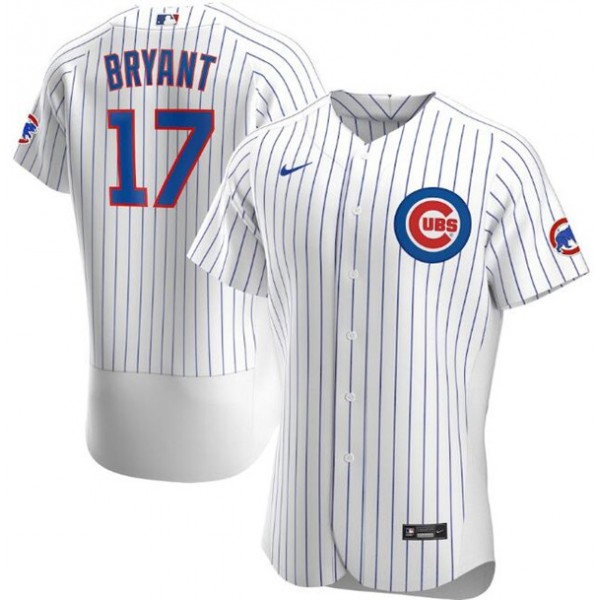 Chicago Cubs White #17 Kris Bryant Flex Base Stitched Jersey