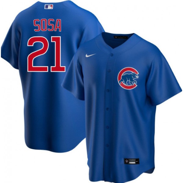 Chicago Cubs Blank #21 Sammy Sosa Blue Cool Base Stitched Jersey