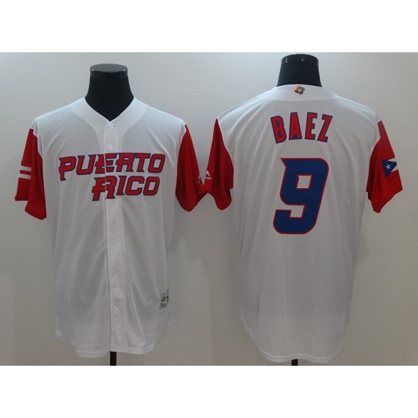 Chicago Cubs Blank #9 Javier Baez White Cool Base Stitched Jersey