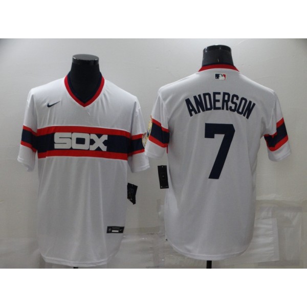 Chicago White Sox #7 Tim Anderson Throwback Cool Base Stitched Jersey