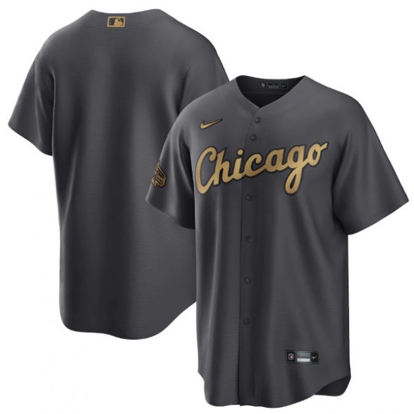 Chicago White Sox Blank Charcoal 2022 All-Star Cool Base Stitched Baseball Jersey
