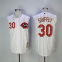 Cincinnati Reds #30 Ken Griffey Jr White Cooperstown Collection Player Stitched Jersey