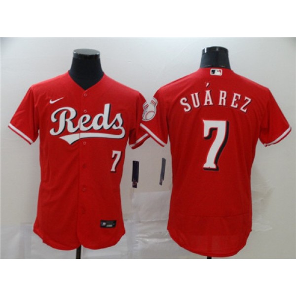 Cincinnati Reds #7 Eugenio Suárez Reds Flex Base Stitched Jersey