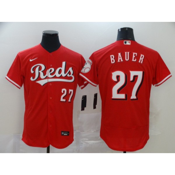 Cincinnati Reds #27 Trevor Bauer Reds Flex Base Stitched Jersey