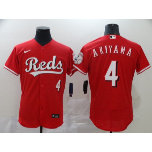Cincinnati Reds #4 Shogo Akiyama Red Flex Base Stitched Jersey