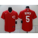 Cincinnati Reds #5 Johnny Bench Red Stitched Baseball Jersey