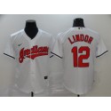 Cleveland Indians #12 Francisco Lindor White Cool Base Stitched Jersey