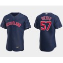 Cleveland Guardians #57 Shane Bieber Navy Flex Base Stitched Jersey