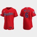 Cleveland Guardians #6 Owen Miller Red Flex Base Stitched Jersey
