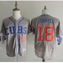 Cubs #18 Ben Zobrist Grey Flexbase Authentic Collection Alternate Road Stitched Jersey