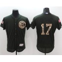 Cubs #17 Kris Bryant Green Flexbase Authentic Collection Salute To Service Stitched Jersey