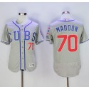 Cubs #70 Joe Maddon Grey Flexbase Authentic Collection Alternate Road Stitched Jersey