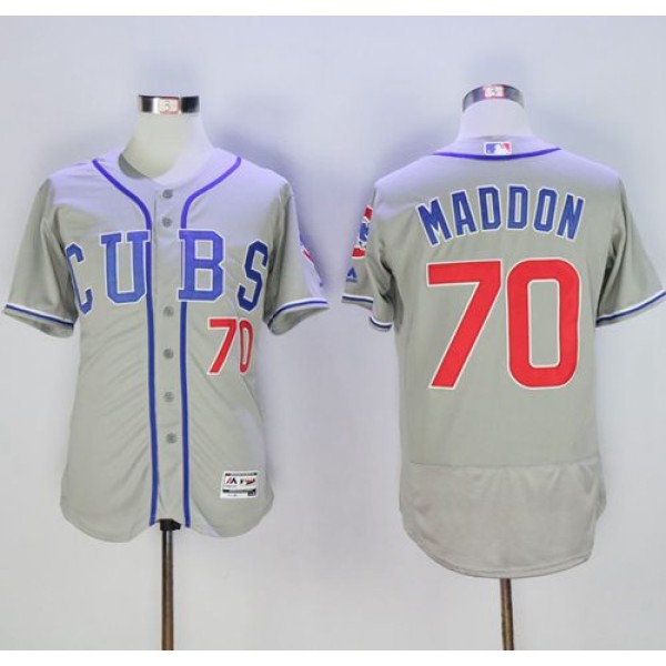 Cubs #70 Joe Maddon Grey Flexbase Authentic Collection Alternate Road Stitched Jersey