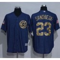 Cubs #23 Ryne Sandberg Denim Blue Salute To Service Stitched Jersey